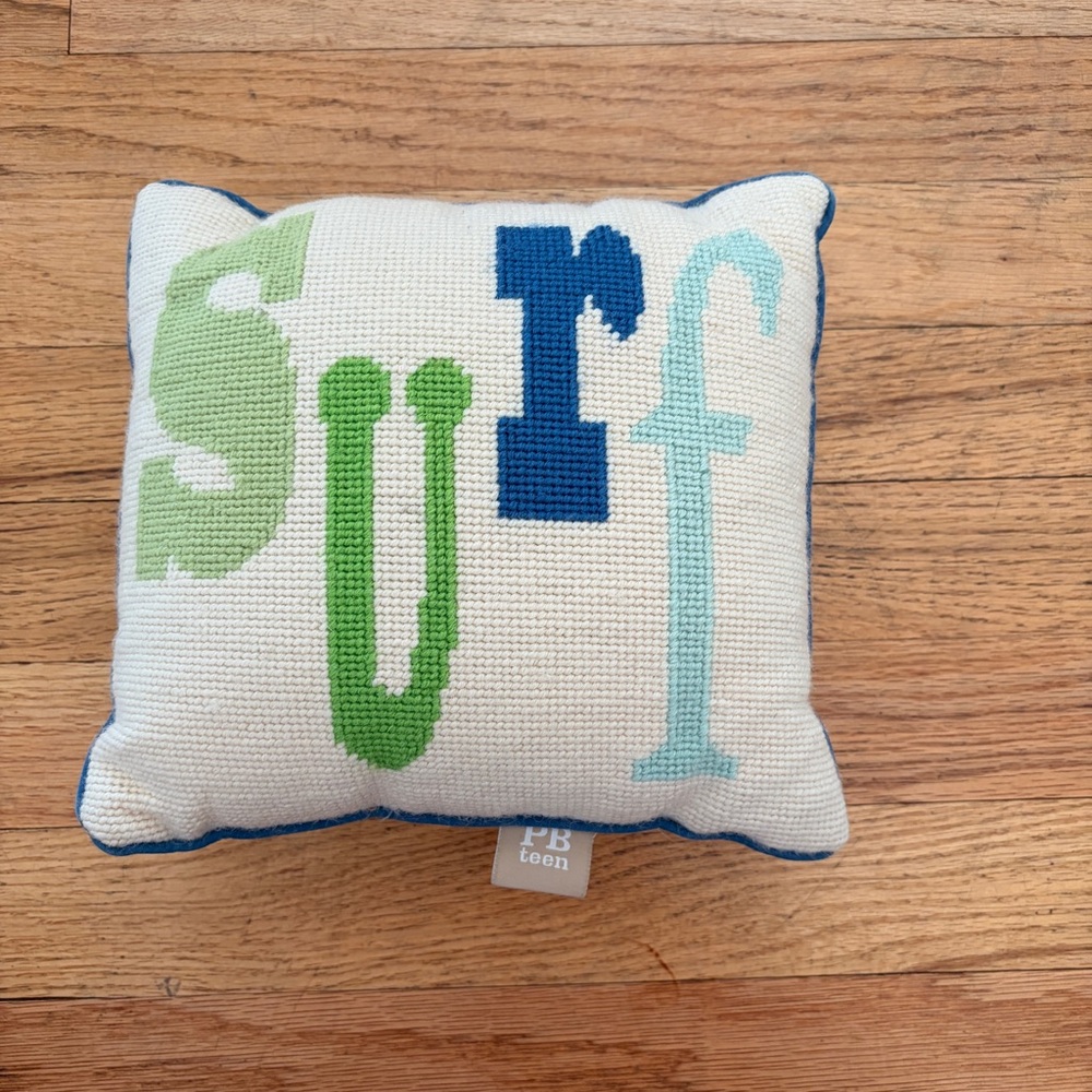 Pottery‎ Barn Teen “Surf” Pillow Colorful Fun Mini Throw Pillow